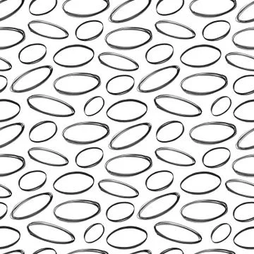 Decorative pattern with hand drawn oval shapes. Stock Illustration