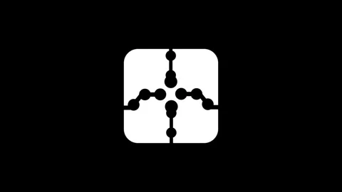 Decorative pattern icon with four symmetrical circuit animation Stock Footage 338273402