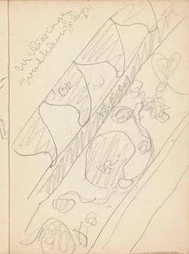 Decorative pattern. Leaf 4 recto from a sketchbook with 60 sheets. Copyrig... Stock Photos