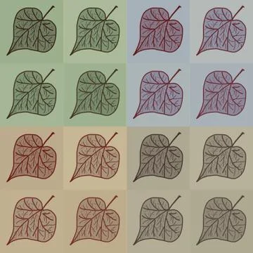 Decorative pattern with leaves Illustrazione stock