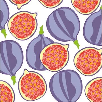 Decorative pattern from ripe fruit fig on white background is insulated Stock Illustration