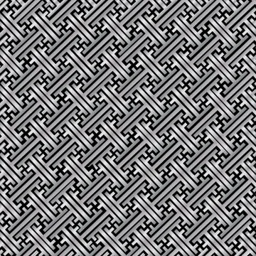 Decorative pattern, sayagata style, gradient  grei colors elements on black b Stock Illustration