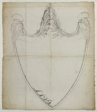 Decorative pattern in the shape of a Swiss ECU: entourage Jacques Francois... 스톡 사진