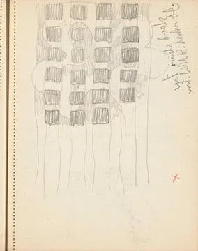 Decorative pattern with squares. Possibly a weaving pattern. Leaf 38 Recto... Stock Photos