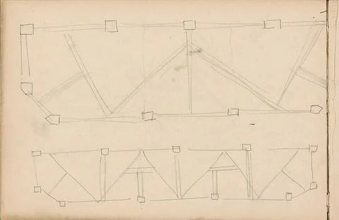 Decorative pattern with squares, rectangles and triangles. Leaf 2 Verso fr... Stock Photos