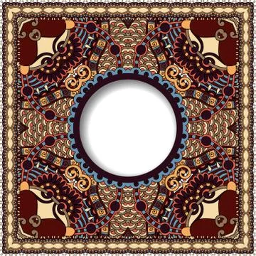 Decorative pattern of ukrainian ethnic carpet design Stock Illustration