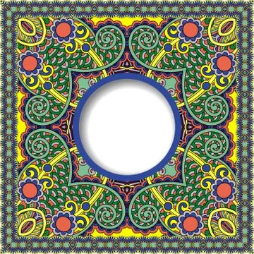 Decorative pattern of ukrainian ethnic carpet design Illustration