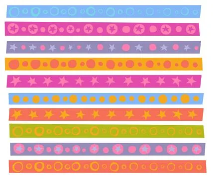 Decorative patterns collection in cheerful color over white Stock-Illustration