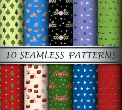 Decorative patterns collection Stock Illustration