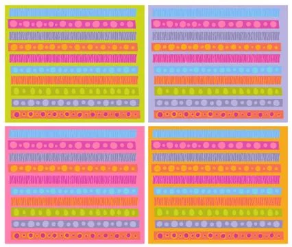Decorative patterns collection in multiple cheerful color 스톡 일러스트