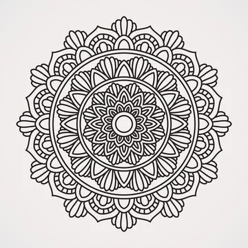 Decorative patterns of mandala flowers with decoration. suitable for henna,.. Illustrazione stock