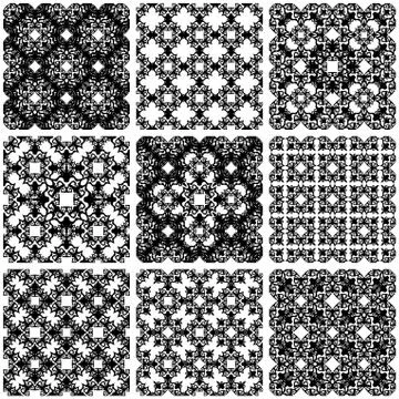 Decorative patterns set Stock Illustration