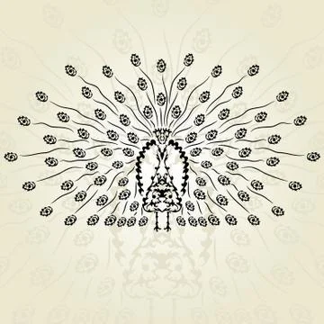 Decorative peacock Stock Illustration