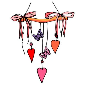 Decorative pendant colored vector doodle Stock Illustration