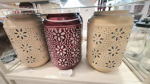Decorative perforated lanterns Stock Photos