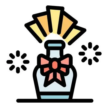 Decorative perfume bottle with festive elements Stock Illustration