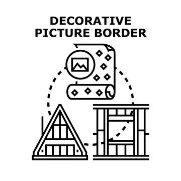 Decorative picture border concept vector icon illustrating design 库存插图