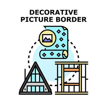 Decorative picture border concept vector icon illustrating design Stock Illustration