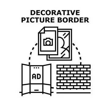 Decorative picture border framing advertisement concept Stock Illustration