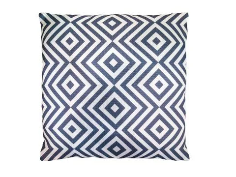 Decorative pillow with geometric pattern. Stock Photos