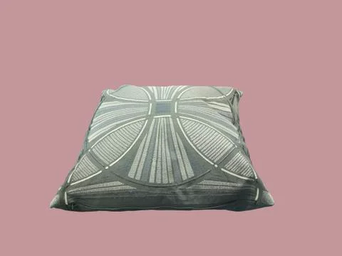 Decorative pillow with geometric pattern. Stock Photos