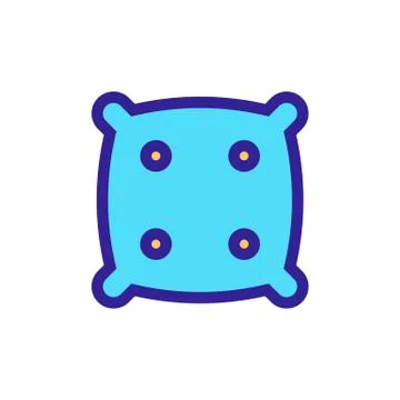 Decorative pillow icon vector. Isolated contour symbol illustration 스톡 일러스트