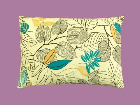 Decorative pillow with plant pattern. Foto stock