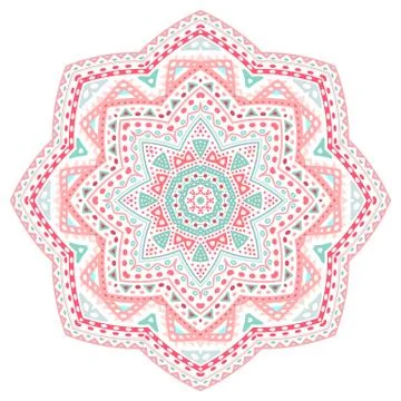 Decorative pink and blue pattern frame Stock Illustration