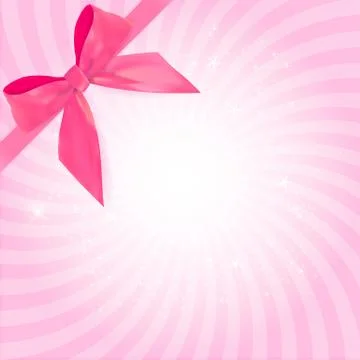 Decorative Pink bow background. Vector Illustration Stock Illustration