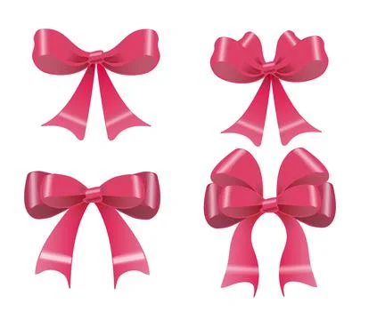 Decorative pink bows Stock Illustration