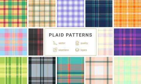 Decorative plaid bundle built for home and fashion projects. Suitable for t.. Stock Illustration