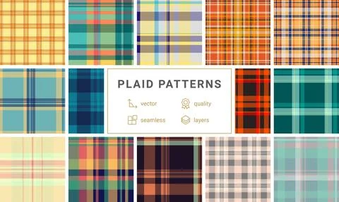 Decorative plaid bundle built for Thanksgiving decor products. Suitable for p 스톡 일러스트