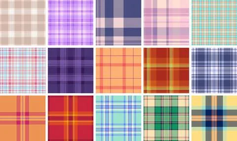 Decorative plaid collection built for spring fashion and interiors. This ta.. Stock Illustration