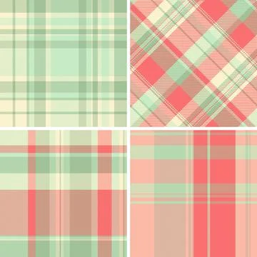Decorative plaid pattern pack for gift wrap. Coordinated tartan designs fit p Stock Illustration