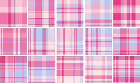 Decorative plaid pattern pack tailored for fall packaging. Coordinated tartan Stock Illustration