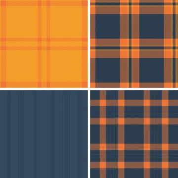 Decorative plaid pattern pack tailored for fall packaging. Coordinated tartan Stock Illustration