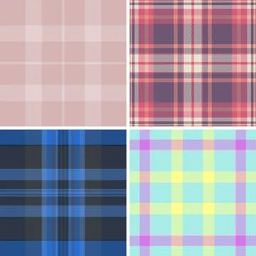 Decorative plaid pattern pack tailored for fall packaging. Coordinated tartan 스톡 일러스트
