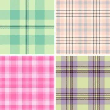 Decorative plaid pattern set for gift related products. Coordinated tartan de 스톡 일러스트