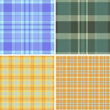 Decorative plaid pattern set for Halloween wrapping paper. Coordinated tartan イラスト素材