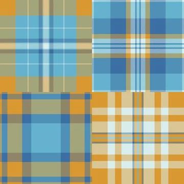 Decorative plaid pattern set for holiday wrapping paper. Coordinated tartan d Stockillustratie