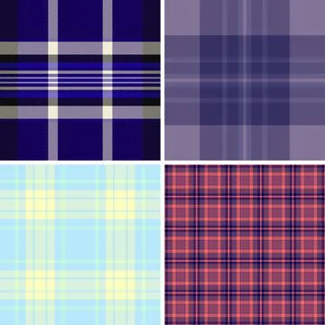 Decorative plaid pattern set for New Year wrapping paper. Coordinated tartan  Illustrazione stock
