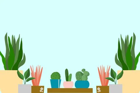 Decorative Plants Background Vector Stock Illustration