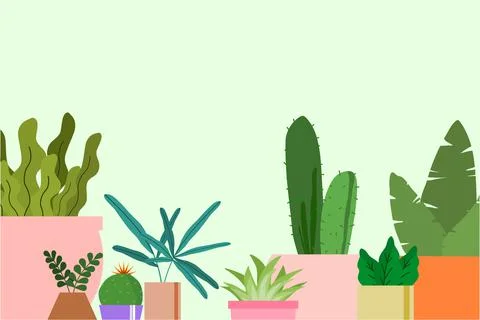 Decorative Plants Background Vector Illustrazione stock