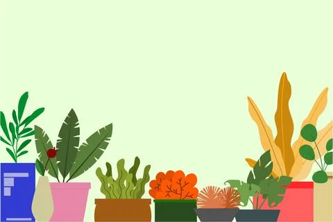 Decorative Plants Background Vector Stock Illustration