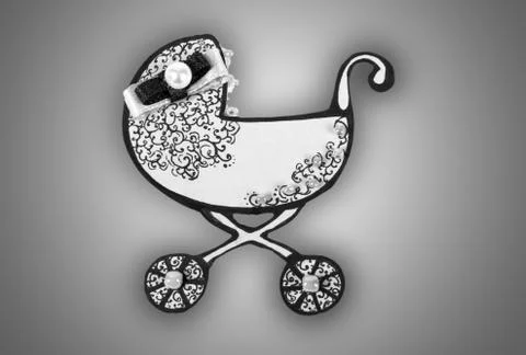 Decorative pram Stock Photos