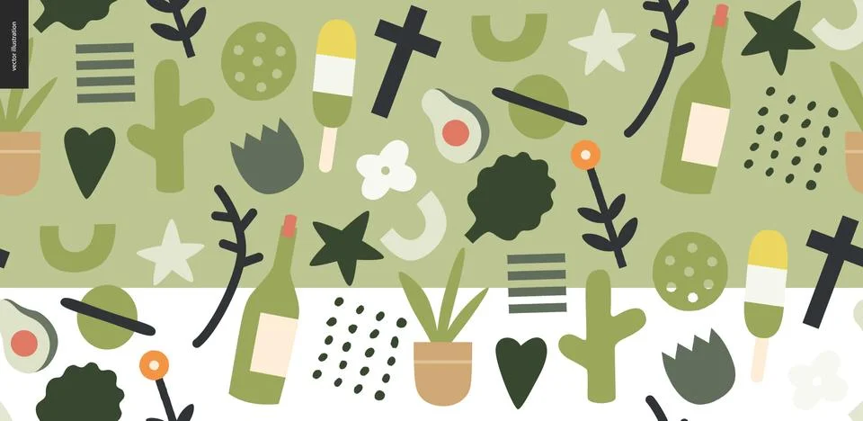 Decorative primitive pattern Illustrazione stock