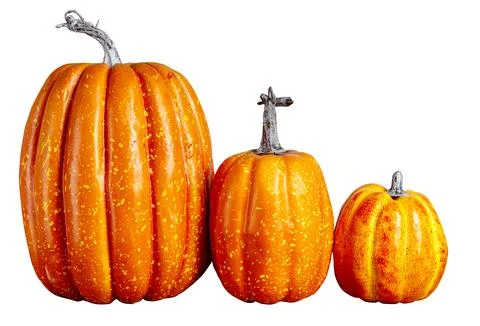 Decorative Pumpkins isolated over white background. Halloween Concept. Autu.. Stock Photos