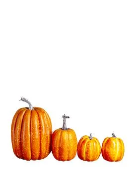 Decorative Pumpkins isolated over white background. Halloween Concept. Autu.. Stock Photos