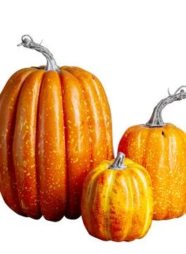 Decorative Pumpkins isolated over white background. Halloween Concept. Autu.. Stock Photos