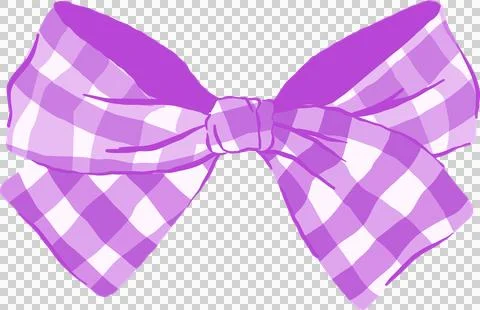 Decorative Purple Small Gingham Bow Illustration Illustrazione stock